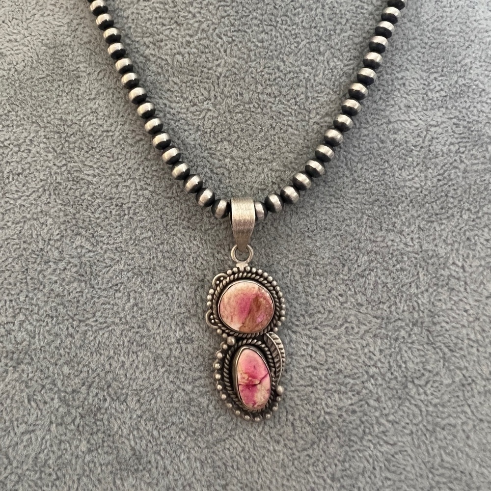 ❤️ Sea Sediment Jasper Statement Navajo Brushed 925 Pendant 2.10”L Unisex 8.8G - Picture 4 of 13